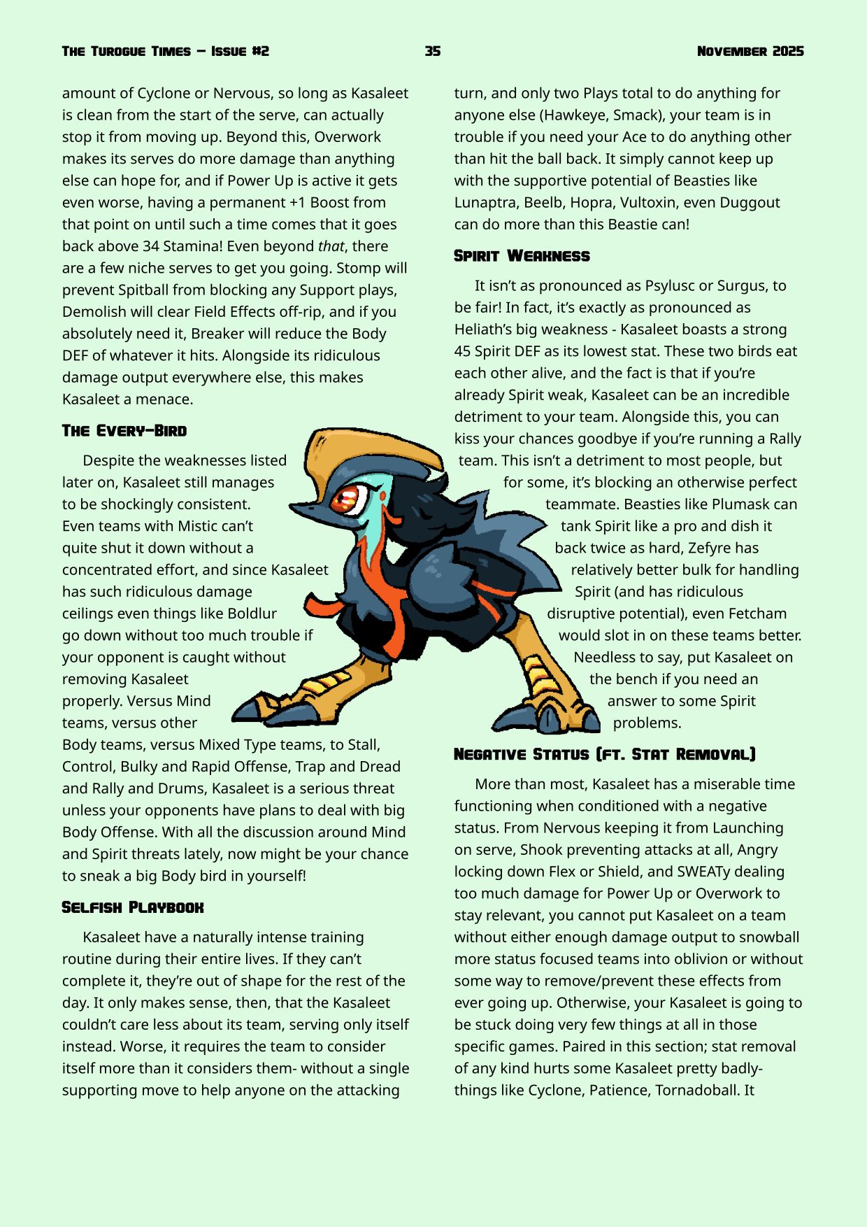 Page 35. Guest column on Body attackers by Mega-Nero